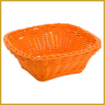 BROOD- / FRUITMAND -  19 X 19 X 7.5 CM - ORANJE