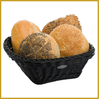 BROOD- / FRUITMAND -  19 X 19 X 7.5 CM - ZWART