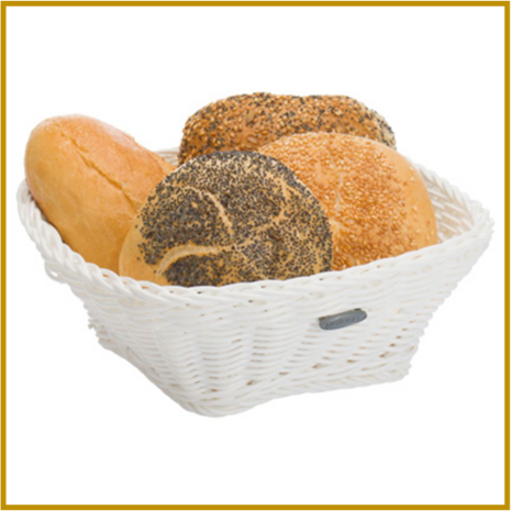 BROOD- / FRUITMAND -  19 X 19 X 7.5 CM - WIT