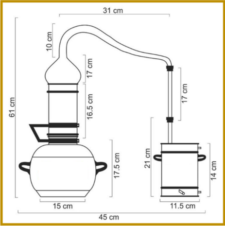 DESTILLEERKETEL 13 - KOLOM (LOS) - 3L